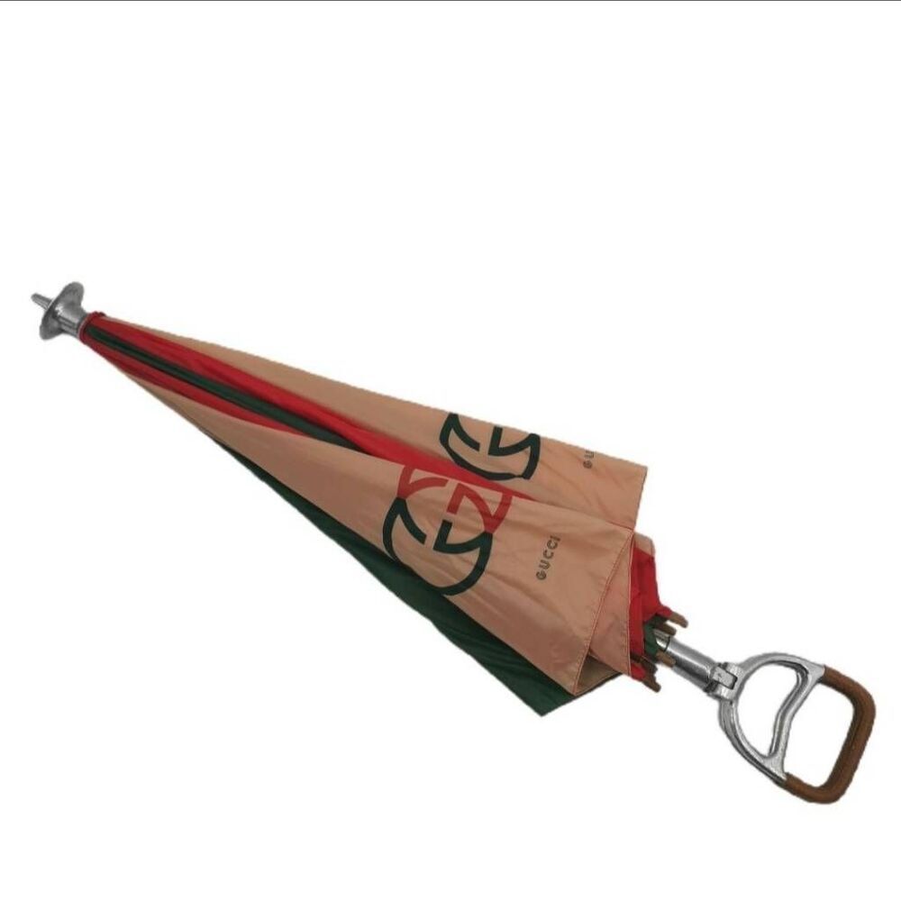 Vintage 1970s–80s Gucci GG Tricolor Umbrella | Italian Luxury Icon - Picture 2 of 4